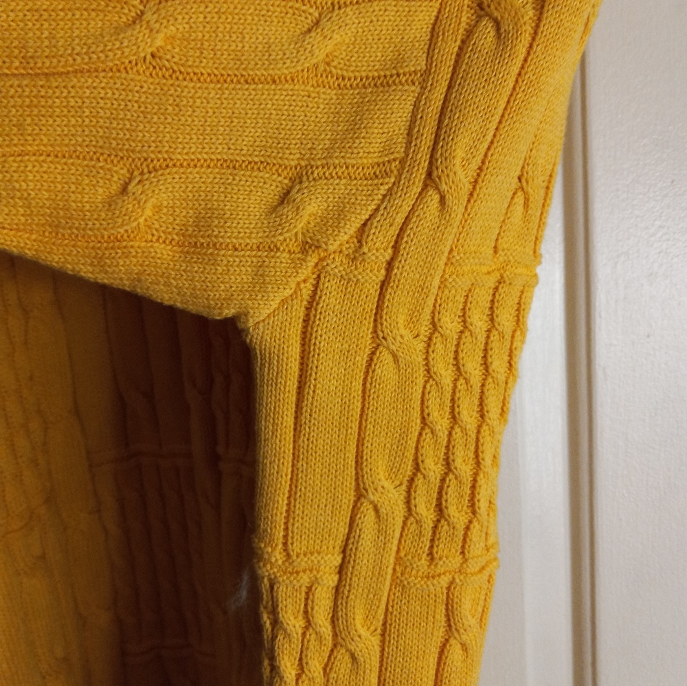 Roundtree & Yorke Collection Yellow Cable Knit Sweater Men's XL - Picture 12 of 15